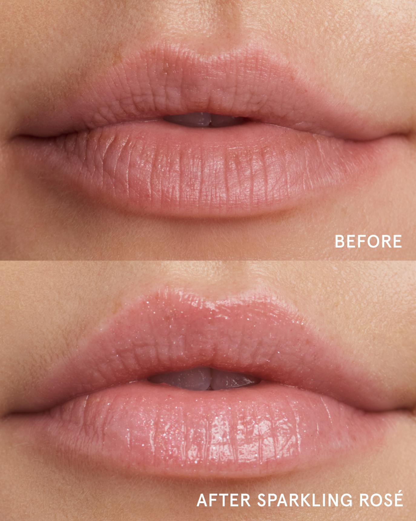 Elynn wears Sparkling Rosé Balm Dotcom.